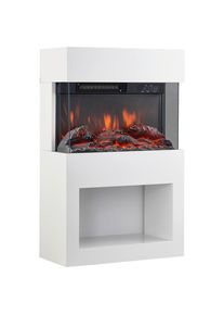 M&Ouml;BELIX M&ouml;belix , Wei&szlig; , Metall, Glas , 48.0x75.0x21.7 cm , Fernbedienung, Flammeneffekt separat schaltbar, &Uuml;berhitzungsschutz, Dimmer , Kamine, Elektrokamine