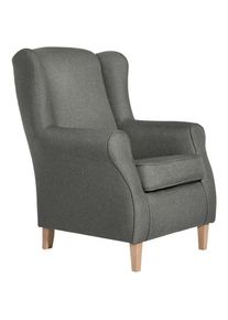 Max Winzer , Hellgrau , Textil , Buche , 77x103x86 cm , Goldenes M, Made in Europe , Wohnzimmer, Sessel, Ohrensessel