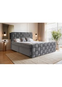 Livetastic , Graphitfarben , Textil , H2 + H3 , 180x200 cm , gepolstertes Kopfteil, Topper durchgehend, mit Schubk&auml;sten, in verschiedenen Gr&ouml;&szlig;en erh&auml;ltlich , Schlafzimmer, Betten, Boxspringbetten