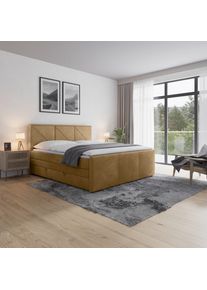 Mid.you , Beige , Holz, Metall, Kunststoff, Textil , Birke, Buche,Birke, Buche , teilmassiv, Hartholz,teilmassiv, Hartholz , H4 , 180x200 cm , Bettkasten, gepolstertes Kopfteil , Schlafzimmer, Betten, Boxspringbetten