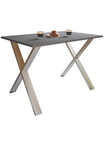 Mid.you , Anthrazit, Silberfarben , Metall, Holzwerkstoff , rechteckig , 50x76x110 cm , Esszimmer, Esszimmertische, Esstische