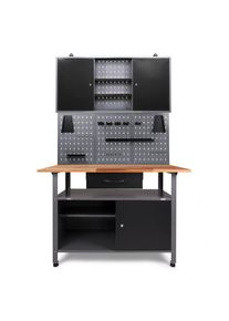 M&Ouml;BELIX M&ouml;belix , Anthrazit, Grau , Holz, Metall , Buche , 1,1 F&auml;cher , 1 Schublade(n) Schubladen , 120x205x60 cm , T&Uuml;V-gepr&uuml;ft, FSC , Baumarkt, Werkstatteinrichtung, Werkb&auml;nke
