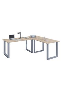 Mid.you , Silberfarben, Sonoma Eiche , Metall, Holzwerkstoff , 190x76x220 cm , seitenverkehrt montierbar , B&uuml;rom&ouml;bel, Schreibtische, Eckschreibtische