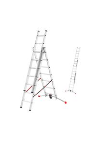 Hailo 3-teilige Alu-Kombileiter - silber