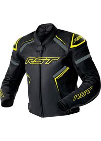 RST S1 D3O, leather jacket perforated , color: Black/Neon-Yellow/Grey , size: M