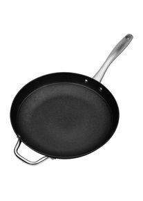 GSW , Schwarz , Metall , 3.5 l , ISO 9001 , hitzebest&auml;ndige Griffe, backofengeeignet, kratzfest, rostfrei, antihaftbeschichtet, geschmacksneutral, energiesparend, antihaftversiegelte Wabenstruktur, schadstofffrei gem&auml;&szlig; EU-Standards , Kochen & Essen, Pfannen, Bratpfannen