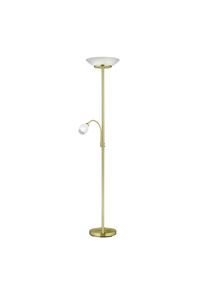 M&Ouml;BELIX M&ouml;belix , Messingfarben , Metall, Glas , 34x180x34 cm , getrennt schaltbar, Lesearm, Flexarm, mit Schalter , Beleuchtung, Innenleuchten, Stehleuchten, Stehlampen mit Leselampe