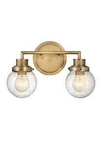 Elstead Lighting , Messingfarben , Metall, Glas , 25x18.3x37.3 cm , Gr&uuml;ner Punkt, RoHS , Beleuchtung, Innenleuchten, Badezimmerlampen, Badezimmer-Wandleuchten