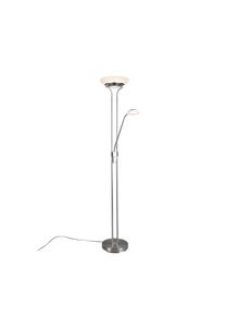 M&Ouml;BELIX M&ouml;belix , Wei&szlig;, Nickelfarben , Metall, Glas , 180 cm , getrennt schaltbar, Lesearm, Flexarm , Beleuchtung, Innenleuchten, Stehleuchten, Stehlampen mit Leselampe