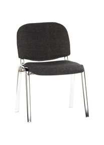 Mid.you , Anthrazit, Chromfarben , Textil , 58x84x41 cm , stapelbar , B&uuml;rom&ouml;bel, B&uuml;rost&uuml;hle, Besucherst&uuml;hle