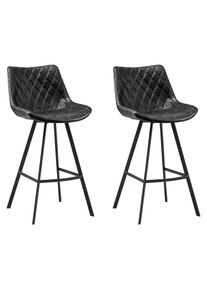 Mid.you , Schwarz , Metall, Textil , Vintage , 50x102x55 cm , Esszimmer, Barm&ouml;bel, Barhocker