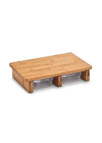zeller Present , Naturfarben , Holz, Kunststoff , Bambus , 41x27x9 cm , Auffangwanne , Kochen & Essen, K&uuml;chenutensilien, Schneidebretter