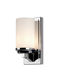 Elstead Lighting , Chromfarben , Metall, Glas , 12.9x24.1x11.4 cm , Gr&uuml;ner Punkt, RoHS , Beleuchtung, Innenleuchten, Badezimmerlampen, Badezimmer-Wandleuchten