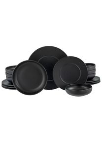 Creatable , Schwarz , Keramik , lebensmittelecht, stapelbar , Kochen & Essen, Geschirr, Geschirrsets, Tafelservices