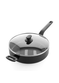 Greenpan , Schwarz , Metall, Glas , 4,25 l , rund , antihaftbeschichtet, PTFE-frei ,