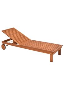 Gardenson , Gr&uuml;n, Naturfarben, Beige , Holz , Eukalyptusholz , massiv , F&uuml;llung: Polyurethan (Pur) , FSC MIX , R&auml;der am Kopfende, Auflage, R&uuml;ckenlehne verstellbar , Gartenm&ouml;bel, Gartenliegen, Sonnenliegen