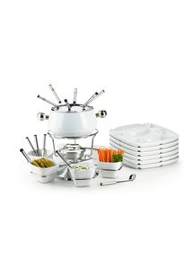 M&auml;ser M&auml;ser , Wei&szlig; , Keramik , 35.5x28x34.5 cm , Spritzschutz mit integrierter Gabelhalterung , K&uuml;che, K&uuml;chenelektroger&auml;te, Tischgrills & Fondue, Fondue