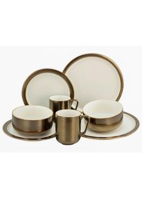 Creatable , Wei&szlig;, Goldfarben , Keramik , 330 ml , Kochen & Essen, Geschirr, Geschirrsets