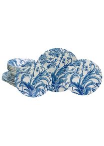 Creatable , Blau, Wei&szlig; , Keramik , Blume , lebensmittelecht, stapelbar , Kochen & Essen, Geschirr, Geschirrsets, Tafelservices
