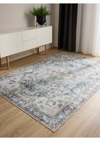 benuta Basic Pest&auml;v&auml; matto George Sininen 120x170 cm Sininen Vintage