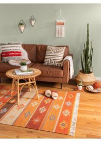 benuta Pure K&auml;sinkudottu kilim-matto Zohra Moniv&auml;rinen 120x170 cm Moniv&auml;rinen Kelim