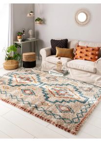 benuta Nest Langh&aring;ret teppe Gobi Veelkleurig 160x230 cm Flerfarget Geometrisk,Marokkansk