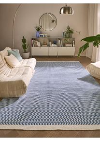 benuta Pure Wool Rug Laura Blue 120x170 cm - Natural Wool Rugs