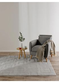 Tapis poil ras Claire Gris clair 200x300 cm - Tapis poil court design moderne pour salon