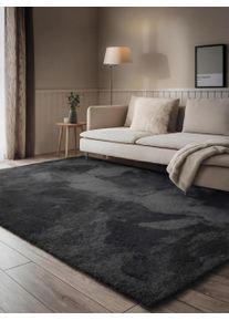 benuta nest Langh&aring;ret teppe Soda Zwart 120x170 cm Svart Enfarget