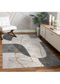 Paco Home, Teppich &raquo;Tuana 217&laquo; rechteckig 15 mm H&ouml;he Kurzflor, modernes 3D-Design, Wohnzimmer, Grau, Polypropylen (PP), B : 120 cm 1 Stk. - 15 mm