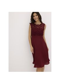 bonprix, Damen, Minikleid &raquo;Minikleid mit Spitze&laquo; 1 tlg. f&uuml;r besondere Anl&auml;sse, aus Polyester, taillierte Passform, rubinrot, 50 - N-Gr, Minikleid mit 