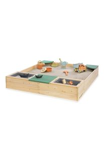 Muddy Buddy Sandkasten, Gr&uuml;n, Naturfarben, Holz, Zypresse, massiv, 125x20x135 cm, EN 71, Freizeit & Co, Gartenspielzeug, Sandk&auml;sten