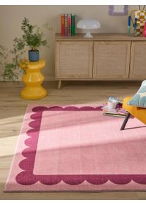 Tapis poil ras lavable Frame Fuchsia 200x300 cm0000 - Tapis poil court design moderne pour salon