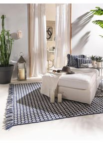 Tapis poil ras fabriqu&eacute; &agrave; partir de mat&eacute;riaux recycl&eacute;s Morty Bleu fonc&eacute; 120x170 cm0000 - Tapis poil court design moderne pour salon