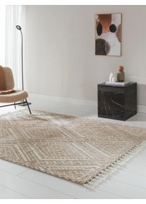 Tapis poil ras Elias Beige 120x170 cm0000 - Tapis poil court design moderne pour salon