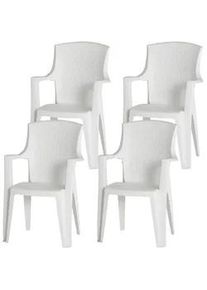 ProGarden Stapelsessel-Set 4er-Set Wei&szlig;