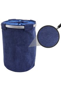 W&auml;schesammler HWC-C34, Laundry W&auml;schekorb W&auml;schebox W&auml;schesack W&auml;schebeh&auml;lter mit Netz, 55x39cm 65l ~ cord blau