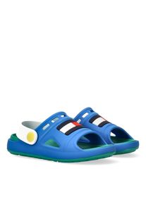 Badesandale Tommy Hilfiger, M&auml;dchen, Gr. 26, blau (hellblau), Gummi, Synthetik, Schuhe Badesandale, Badeschuh, Clog mit schwenkarem Riemchen