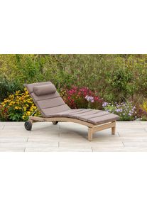 Gartenliege Merxx "Andalusia", beige (natur), Gartenliegen, Gartenliege, zerlegbar, mit Auflagen, Aluminium