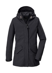 Softshellparka Killtec "KOS 120 GRLS SFTSHLL PRK", M&auml;dchen, Gr. 164, schwarz, Oberseite: 100% Polyester.R&uuml;ckseite: 100% Polyester.Futter: 100% Polyester, Jacken Softshellparka, Wasserabweisender, winddichter Parka mit 10.000 mm Wassers&auml;ule