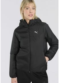 Winterjacke Puma "ESS LIGHT PADDED JACKET", Damen, Gr. S, schwarz (Puma schwarz), Taft, Obermaterial: 100% Polyester, unifarben, regular fit normal, Jacken Winterjacke, mit Kapuze, wasserabweisend, Regular Fit, mit Eingrifftaschen