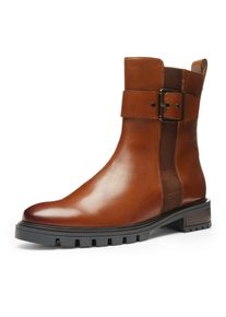 Stiefelette Ara "TULSA", Damen, Gr. 8,5 (42,5), braun (cognac), Glattleder, unifarben, Schuhe Stiefelette, Biker Boots, Stiefel mit Blockabsatz in G-Weite