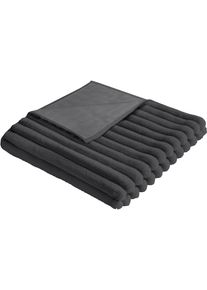Bett&uuml;berwurf "Vita", grau (anthrazit), B:80cm L:150cm, Polyester, Westfalia Schlafkomfort, Tagesdecken, Bett&uuml;berwurf, in vielen Gr&ouml;&szlig;en erh&auml;ltlich
