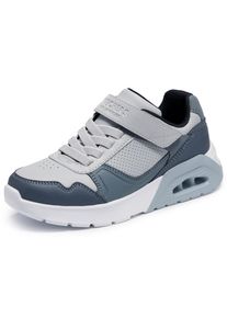 Sneaker Skechers "UNO LITE 2.0-PILLAR DUO", M&auml;dchen, Gr. 32, atmungsaktiv, grau (hellgrau), Lederimitat, kontrastfarbene Details, Schuhe Sneaker, Schn&uuml;rschuh mit Air-Cooled, Gr&ouml;&szlig;enschablone zum Download