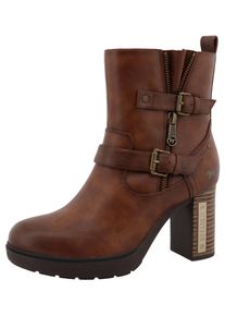 Winterstiefelette Mustang Shoes "Nana", Damen, Gr. 38, braun, Lederimitat, Textil, used, Schuhe Winterstiefelette, Boots, Winterstiefelette mit Rei&szlig;verschluss