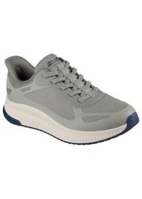 Slip-On Sneaker Skechers "BOBS SQUAD 4", Herren, Gr. 40, gr&uuml;n (olivgr&uuml;n), Synthetik, Textil, Schuhe Slip-On Sneaker, Trainingsschuh, Sneaker, Schn&uuml;rschuh zum einfachen Schlupfen