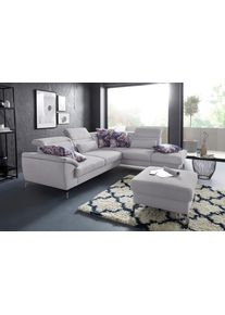 Sit & More Ecksofa SIT & MORE "Percy L-Form", silber, B:270cm T:235cm, Sofas, Ecksofa, 12 cm Fu&szlig;h&ouml;he, Sitztiefenverstellung, wahlweise in 2 Fu&szlig;farben