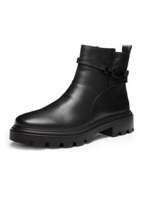 Stiefelette Ara "MANCHESTER", Damen, Gr. 6,5, schwarz, Glattleder, unifarben, Schuhe Stiefelette, Biker Boots, Stiefel in Komfortweite H (= sehr weit)