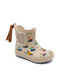 Gummistiefel bisgaard "baby rubber", M&auml;dchen, Gr. 29, beige baustelle, Naturkautschuk, gemustert, Schuhe Gummistiefel, Babyschuh mit Stretcheinsatz, Gr&ouml;&szlig;enschablone zum Download