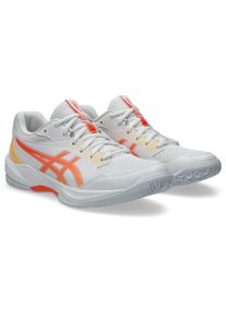 Hallenschuh asics "GEL-TASK 4", Damen, Gr. 40,5, wei&szlig;, vivid coral, Synthetik, Schuhe Hallenschuh